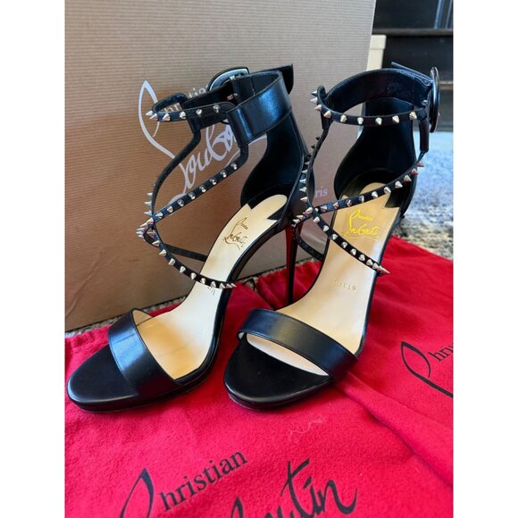 CHRISTHIAN LOUBOUTIN Choca lux 120mm leather sandals Black color - Picture 4 of 15
